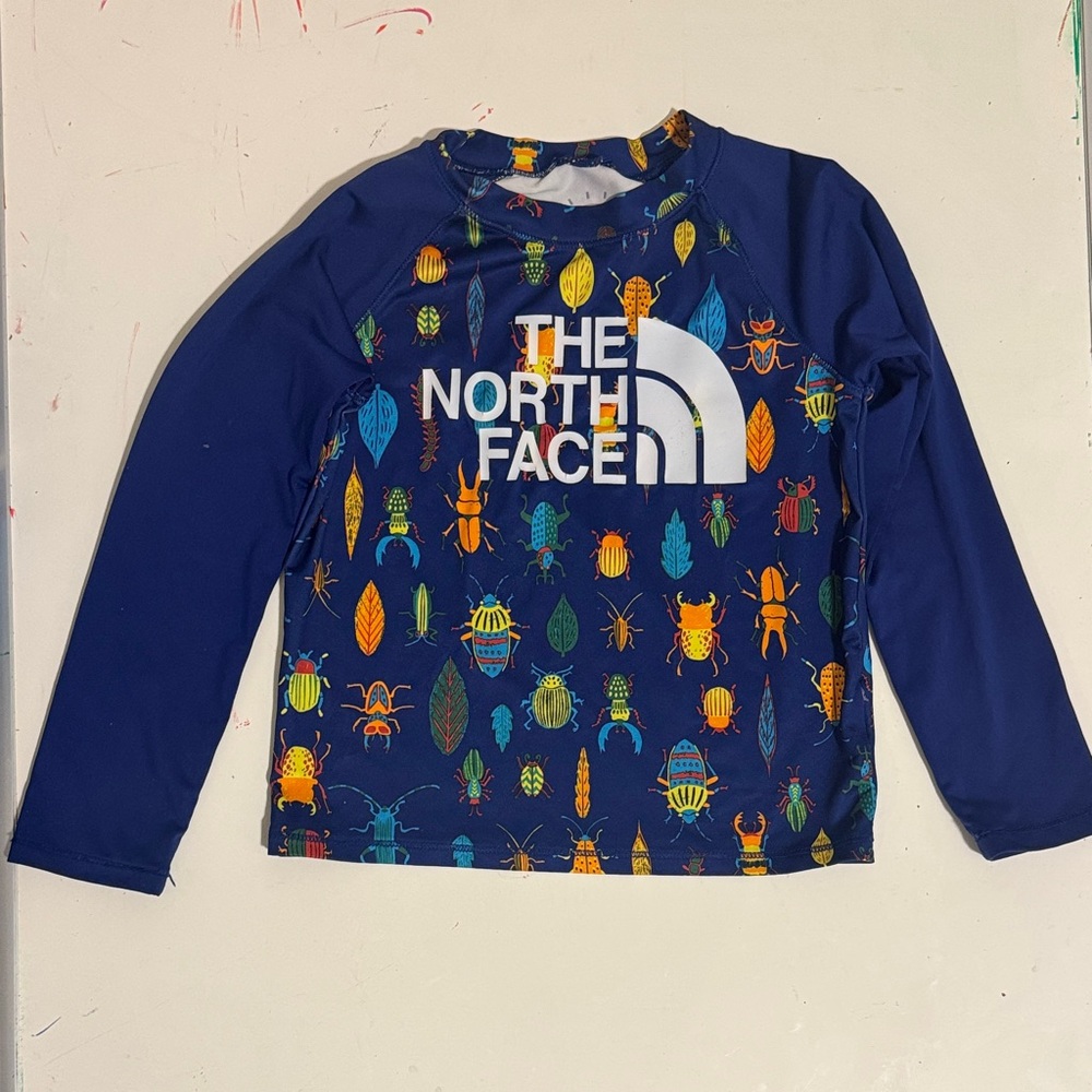 The North Face 40SPF Rash-guard Kids Navy Long-Sleeve Bug Print